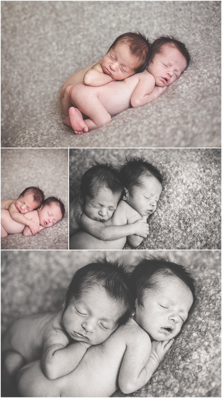 twins snuggling for Orlando Newborn Photographer