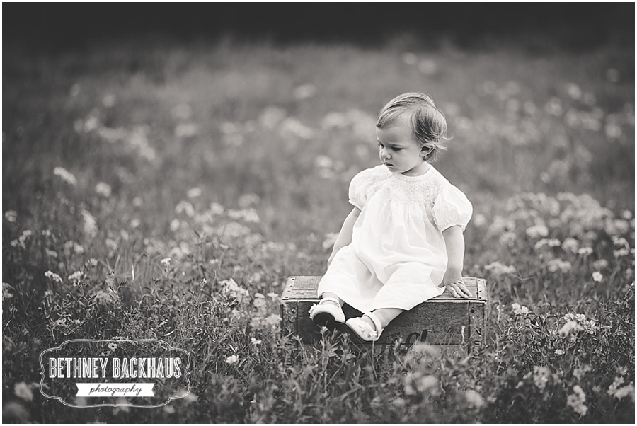 Black and white one year old session for central florida photographer