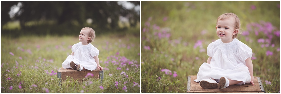 Mount dora baby photographer one year old session in flowers