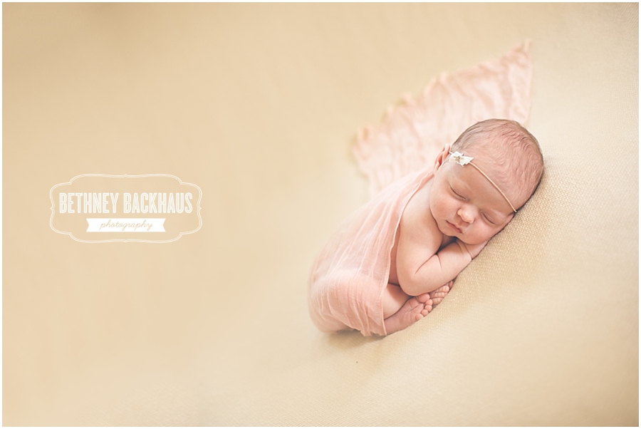 central florida baby photographer baby pose with pink wrap