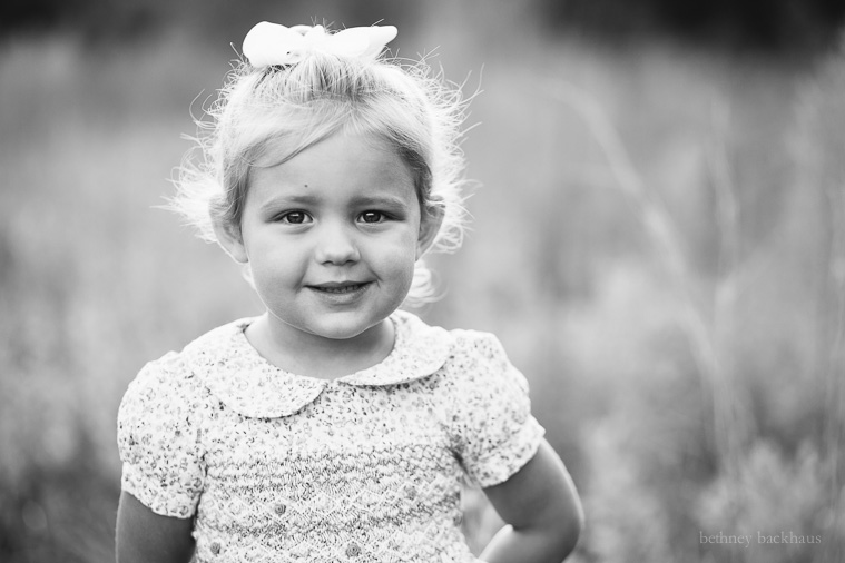 Black and white photo of little girl